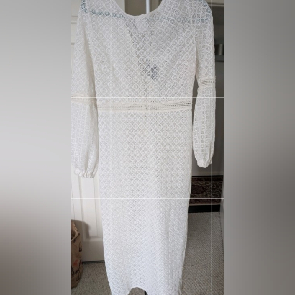 VICI Elegant White Crochet Dress - Picture 4 of 7